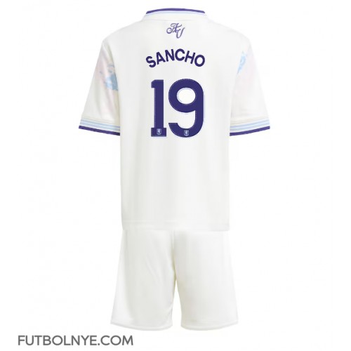 Camiseta Aston Villa Jadon Sancho #19 Tercera Equipación para niños 2025-26 manga corta (+ pantalones cortos)
